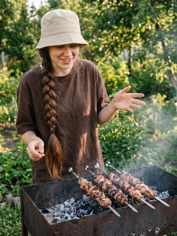 Летняя фотосессия нейросетью: шашлыки на даче
